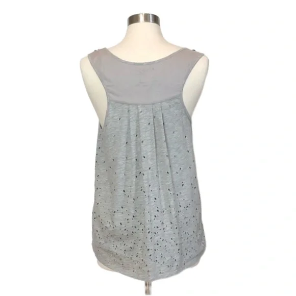 Anthropologie Deletta Gray Beaded Tank Top with Cut Outs - Picture 7 of 16
